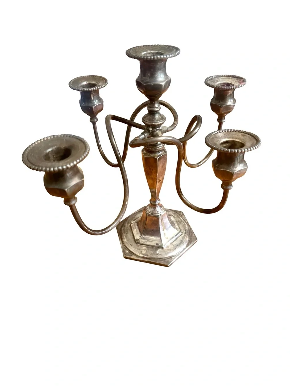 Vintage American Silver Co. 5-Arm Silverplate Art Nouveau Era Candelabra #951